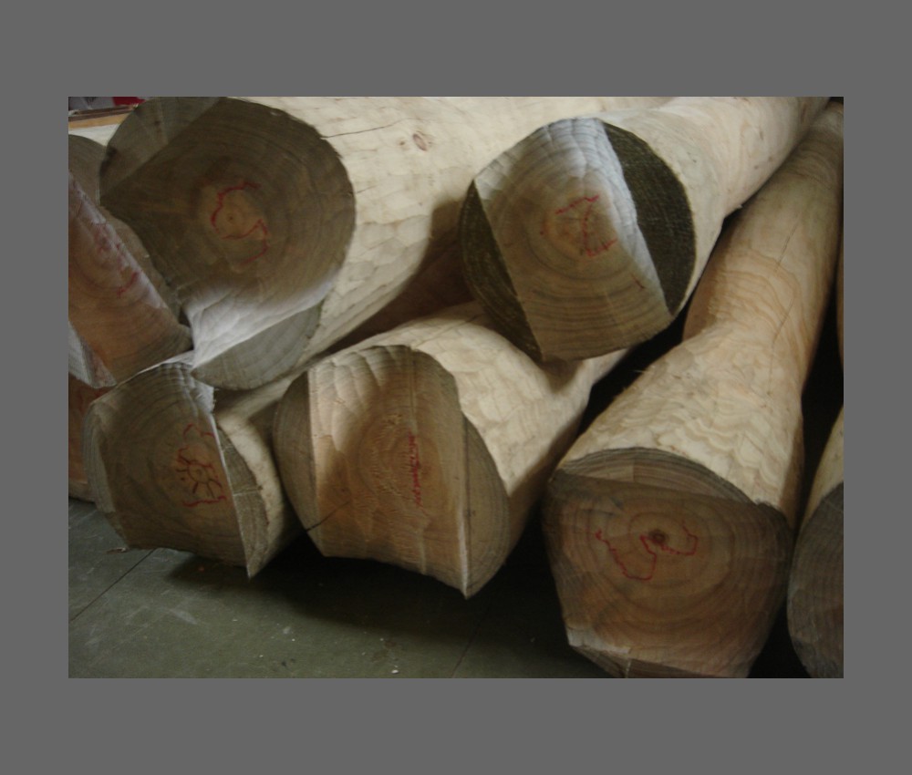 carved timber posts