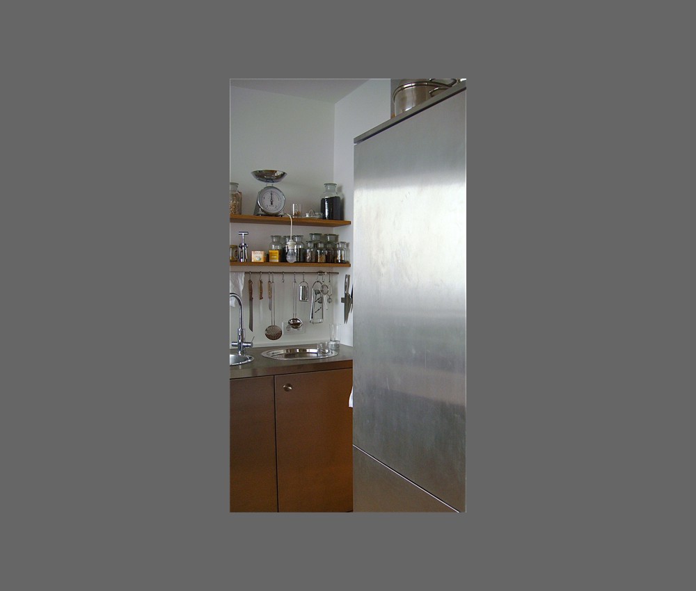 detail edelstahlverkleidung kuehlschrank