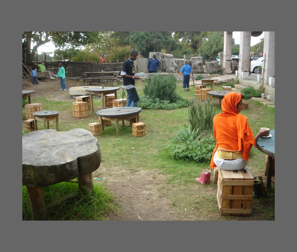 garden with tables and chairs