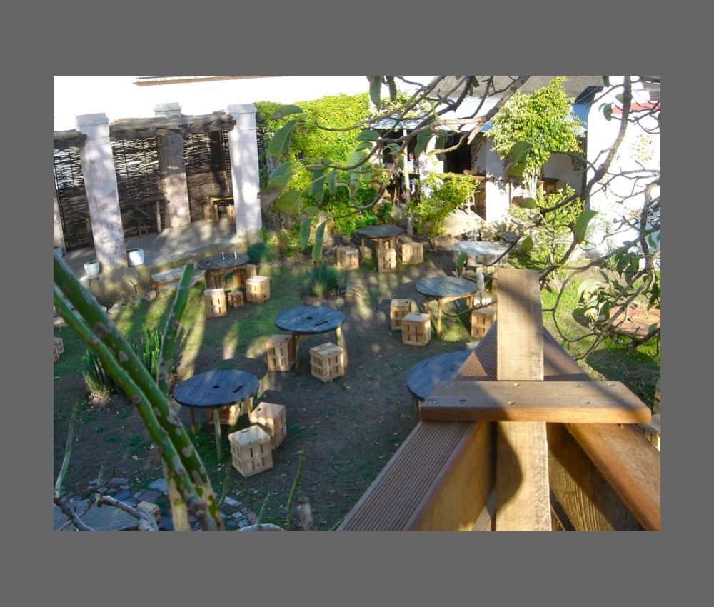 looking into garden from kids treehouse