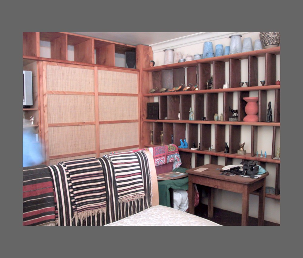 shelves and wardrobe