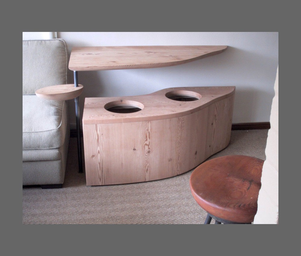 writing table with movable bench